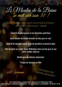 Menu Nouvel An 2022