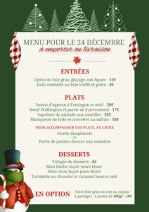 Menu du 24 décembre