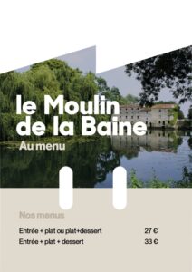 Carte et Menus du Restaurant Le Moulin de la Baine
