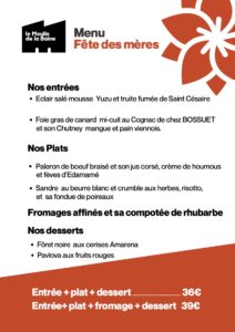 Menu Fête des mères 2026